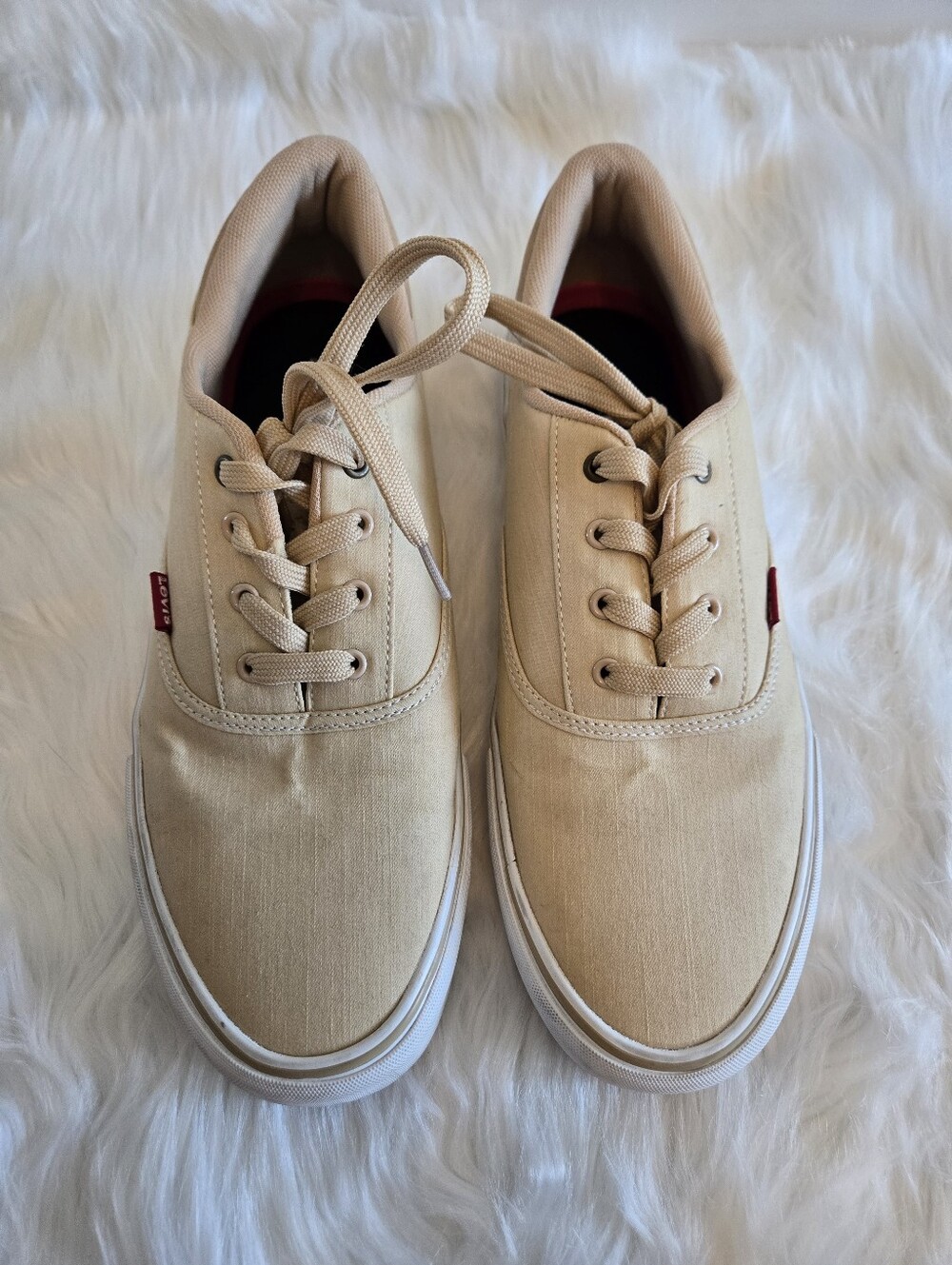 Levi's Men's Canvas Lace-Up Sneakers Beige/Tan Size 11 Casual Skate Shoes